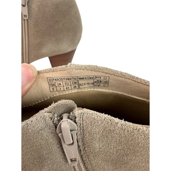 New Vionic Faros Comfort Ankle Booties Womens Size 9 Light Tan Suede Leather Zip - Picture 7 of 14